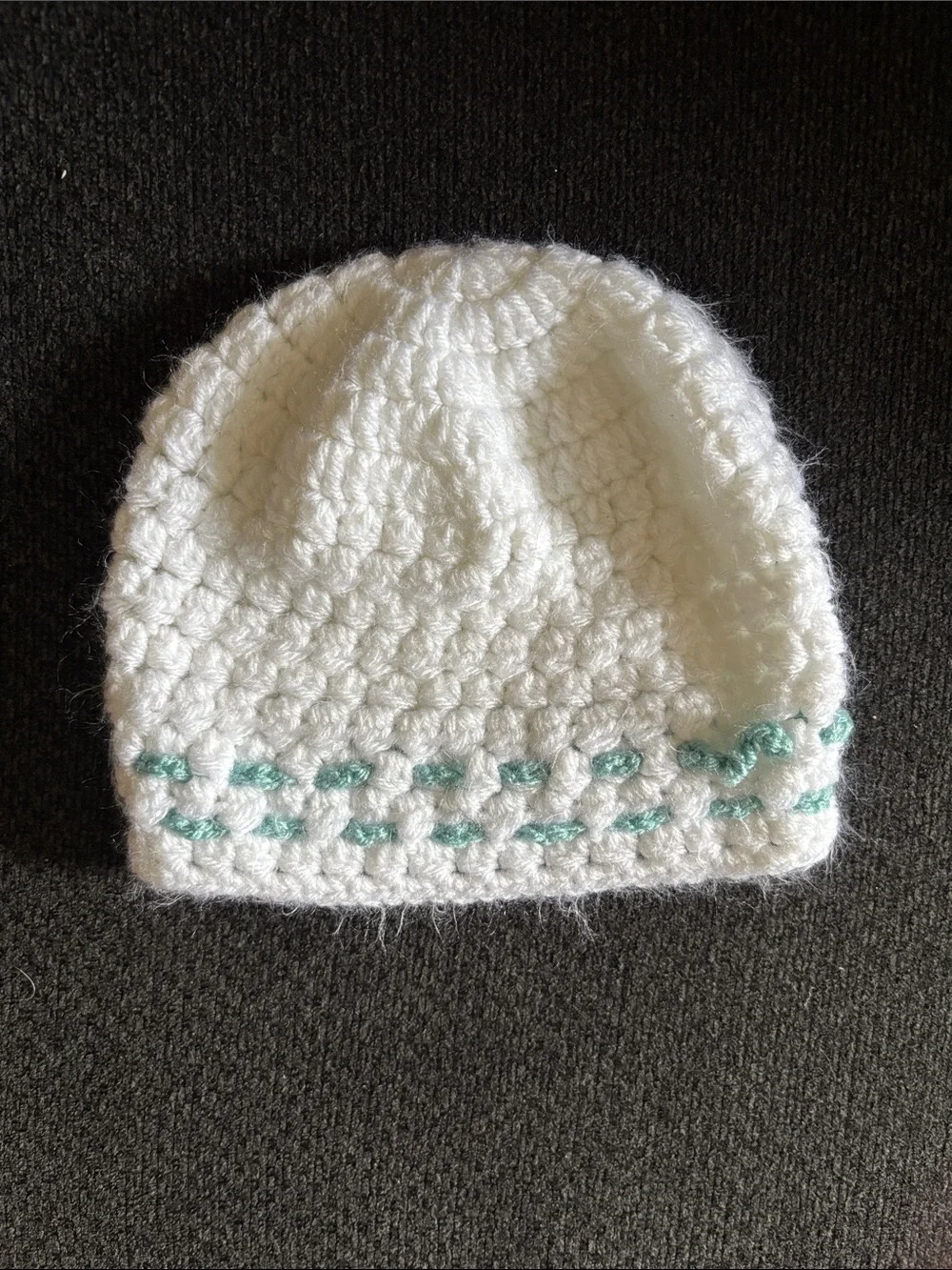 Handmade Crocheted Baby Cardigan Set in Mint Green & White - Picture 5 of 7